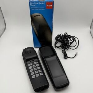 RCA  Slim-Line Corded Telephone Mountable Black Volume & Ringer Control